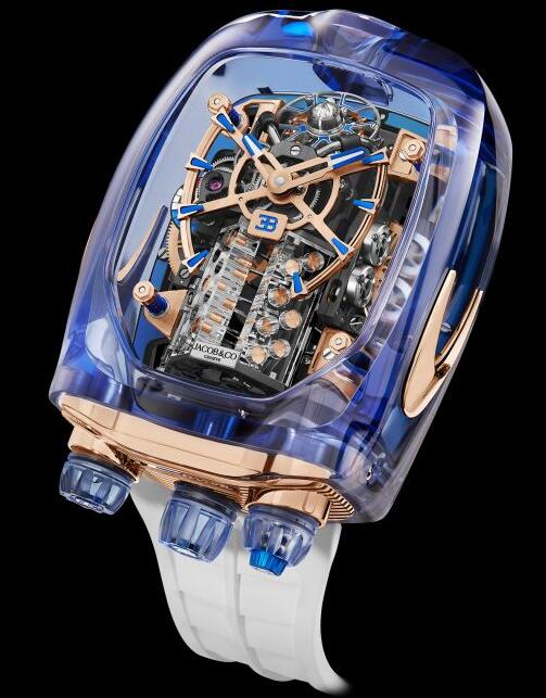 Jacob & Co. BUGATTI CHIRON BLUE SAPPHIRE CRYSTAL Watch Replica BU210.80.AH.UA.BBRUA Jacob and Co Watch Price